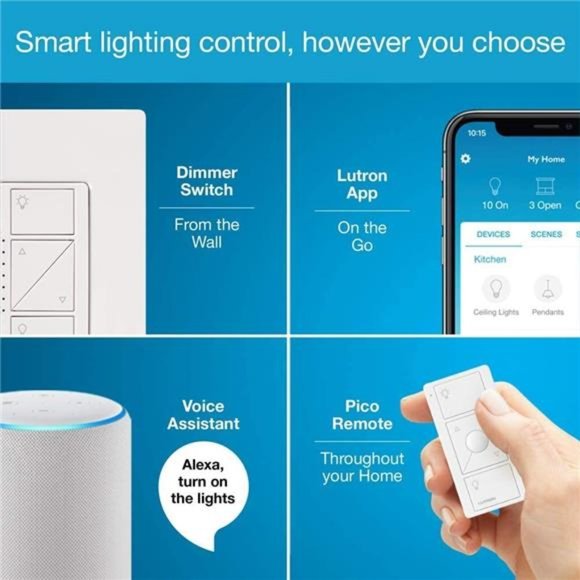 Lutron Caséta Deluxe Smart Dimmer Switch (2 Count) Kit with Caséta Smart Hub main image 5